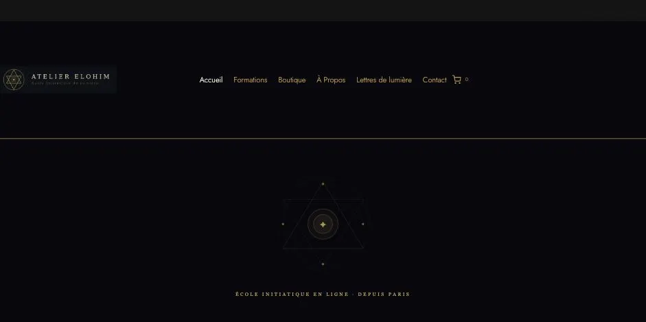 Page d'accueil du site Atelier Elohim